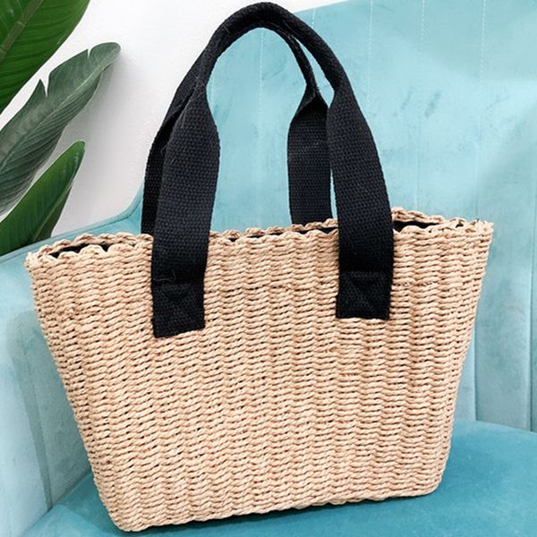 

2020 new female summer straw bag handbag women beach bag paper rope woven