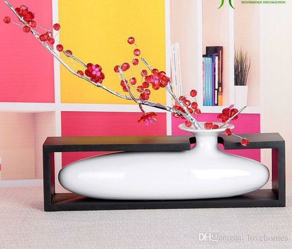 Moderne Keramikvase in Wasserform für Heimdekoration, Tischvase, Farben rot, schwarz, weiß, Wahl VH01