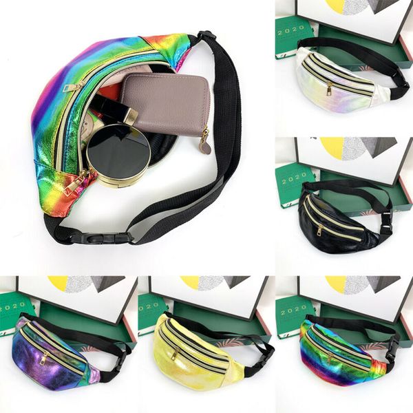 

women ladies girls waist bag laser fanny pack running zipper adjustable belt money pouch sports travel holiday belly bag