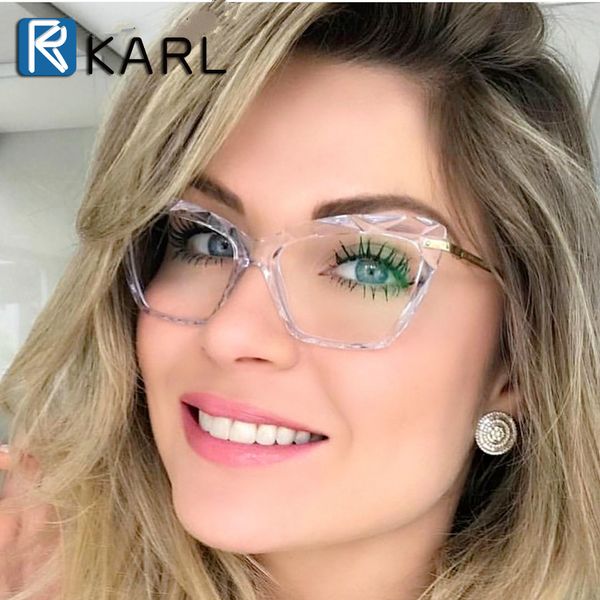 

transparent frame glasses women frame cat eye glasses optical women plastic titanium computer eyewear fake, Black