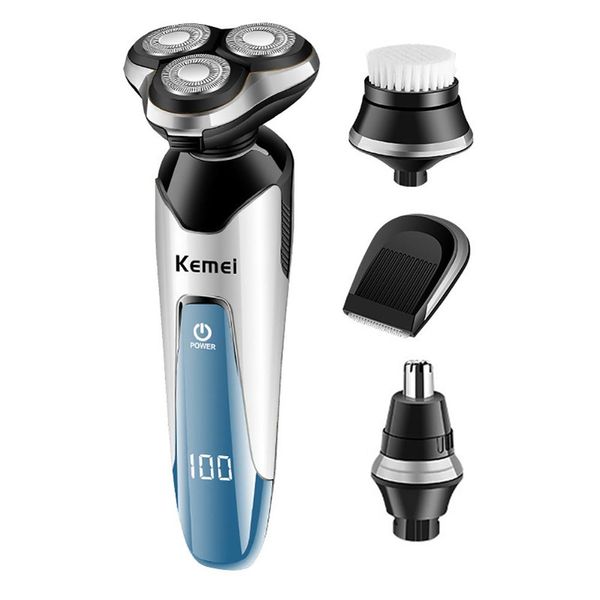 

kemei km-5390 4-in-1 men electric shaver washable nose hair beard trimmer razor
