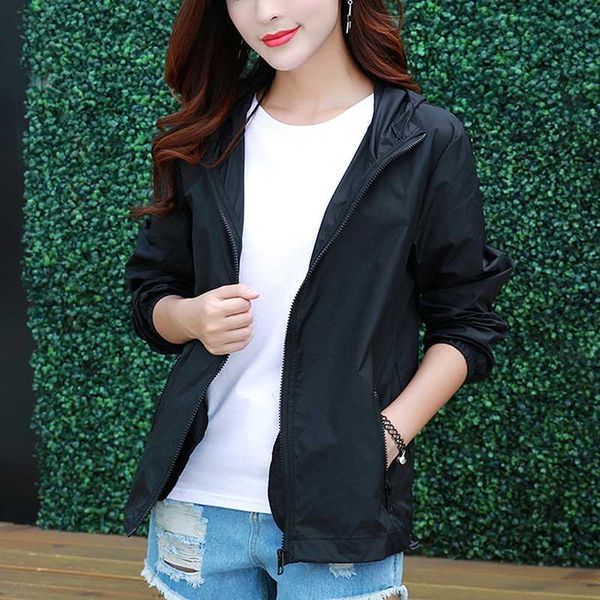 

women's hooded jackets 2020 autumn causal fashion women basic jackets coats windbreaker zipper lightweight bomber famale, Black;brown