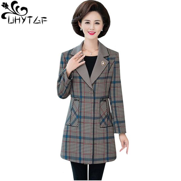 

women's trench coats uhytgf female coat fashion plaid autumn lapel slim women basic 5xl plus size windbreaker outerwear abrigo mujer115, Tan;black