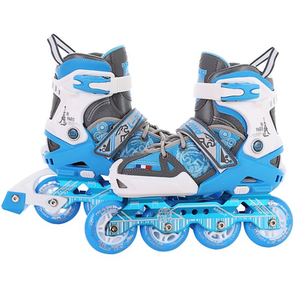 

children flat flower dual adjustable roller skates, pu wheel kids inline skates, kids roller skates with front wheel flash