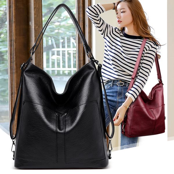 

anti-theft double shoulder bag new leisure fashion lady soft skin student bag