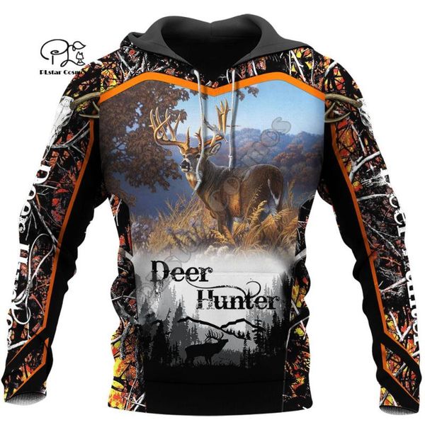 

2020camo deer hunting animal tracksuit newfashion streetwear 3dprint zipper/hoodies/sweatshirts/jacket s-8, Black