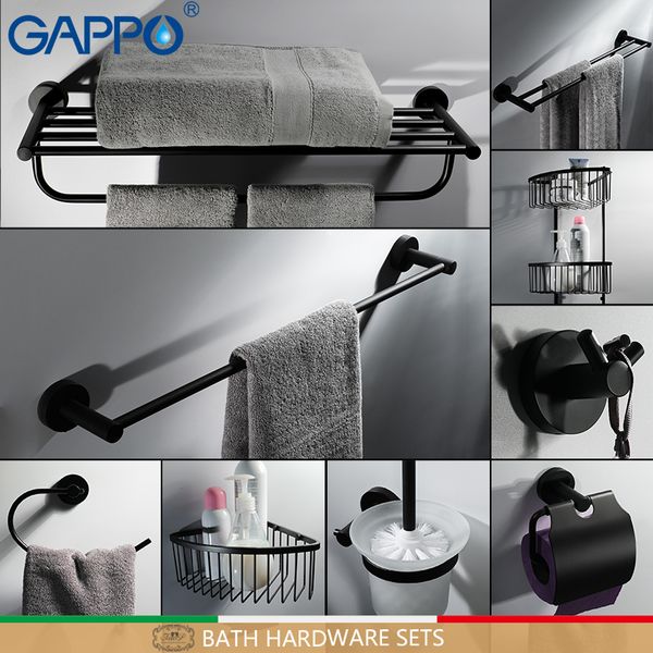 

gappo bath hardware sets black paper holders stainless steel robe hooks toilet brush holders bath shelves bathroom accessories