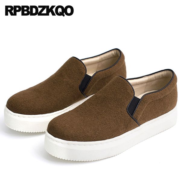 

muffin flats sneakers designer shoes china women thick sole elevator creepers platform trainers 2019 slip on custom, Black