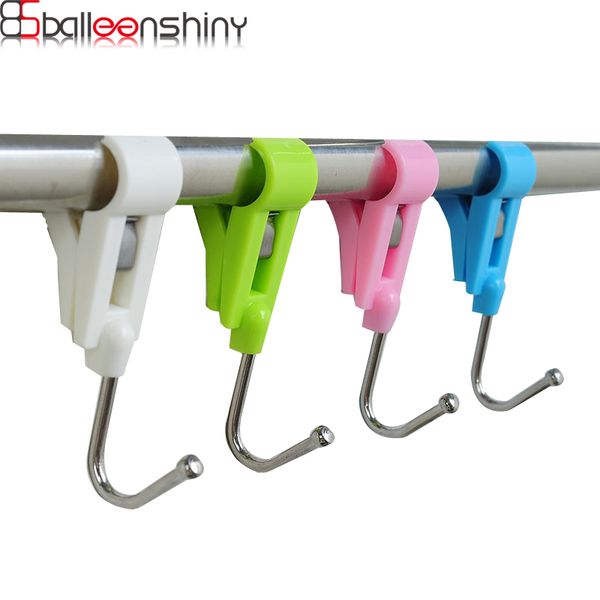 

balleenshiny 4pcs multi-purpose convenient small clip hooks steel tube clip windproof clips sundry organizer storage hook