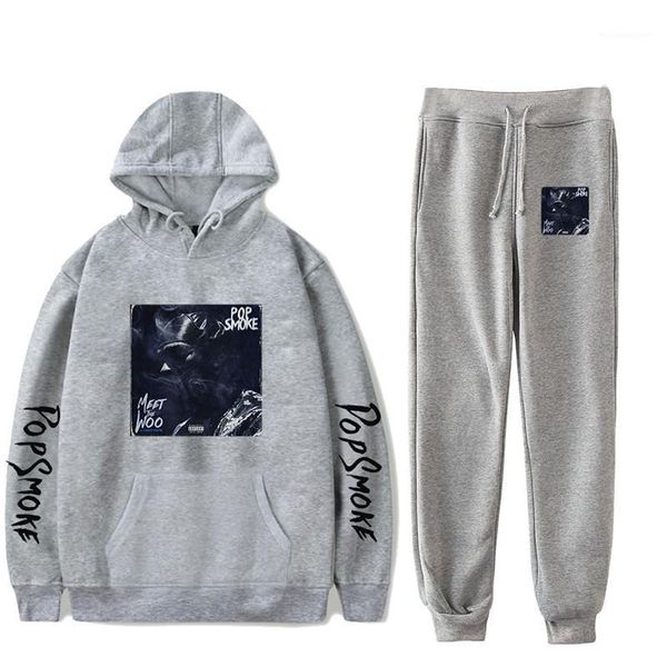 

set casual designer man clothing mens 3d pop smo tracksuits rip american rapper 2pc, Gray