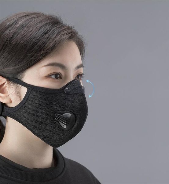 

mask with activated carbon dust protective mat anti haze mouth replaceable s pm2.5 mask #qa151, Black