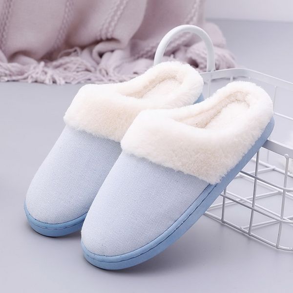 

vogue winter women home slippers with faux fur fashion warm shoes woman slip on flats female slides blue plus size, Black