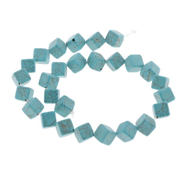

30pcs block loose beads natural stone square turquoise 10mm spacer beads for jewelry making diy beads bracelets