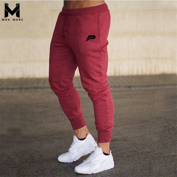 

autumn and winter men's new gyms fitness jogger sportswear trousers men fashion brand casual wild cotton mid-rise mens pants, Black
