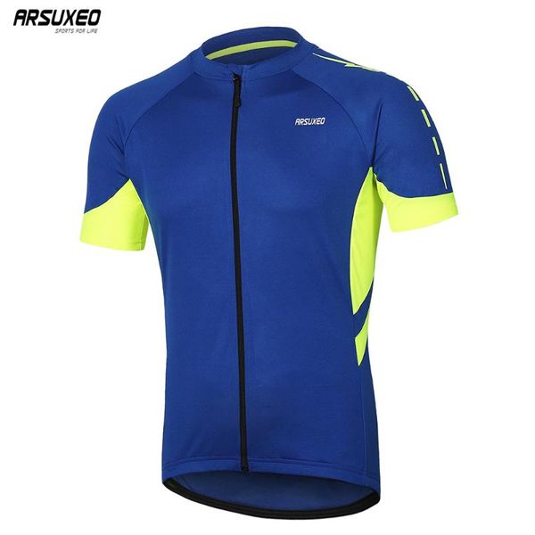 

arsuxeo мужская рубашка с коротким рукавом велоспорт джерси quick dry zipper велосипеда джерси велосипеда mtb горный одежда wear дышащий 636, Black;red