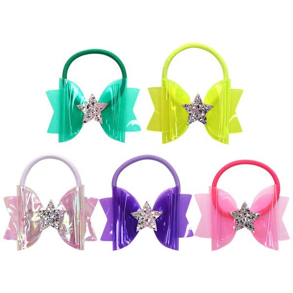 Hot Sale 3inch Jelly Bows Girls Scrunchies Crystal Baby Hair