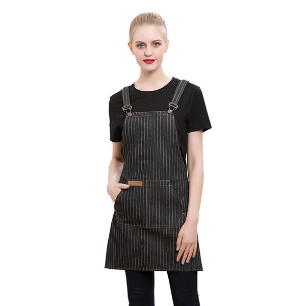 

denim cross назад chef bib фартук с карманами для мужчин и женщин рукавов фартуков