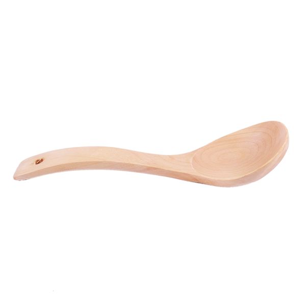 

household kitchen wood round head rice scoop soup ladle spoon 7.5