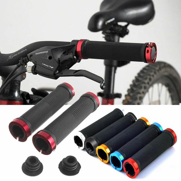 

1xpair double lock on locking bike bicycle cycling handle bar grips