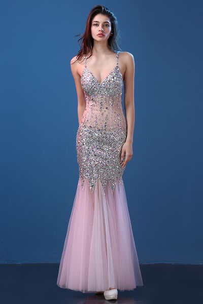 

high-end mermaid evening dresses fish tail slim dresses banquet party dresses nightclub v-neck prom gowns, Black