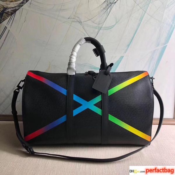

new style mens designer travel luggage bag men totes keepall leather handbag duffle bag brand fashion female designer bag