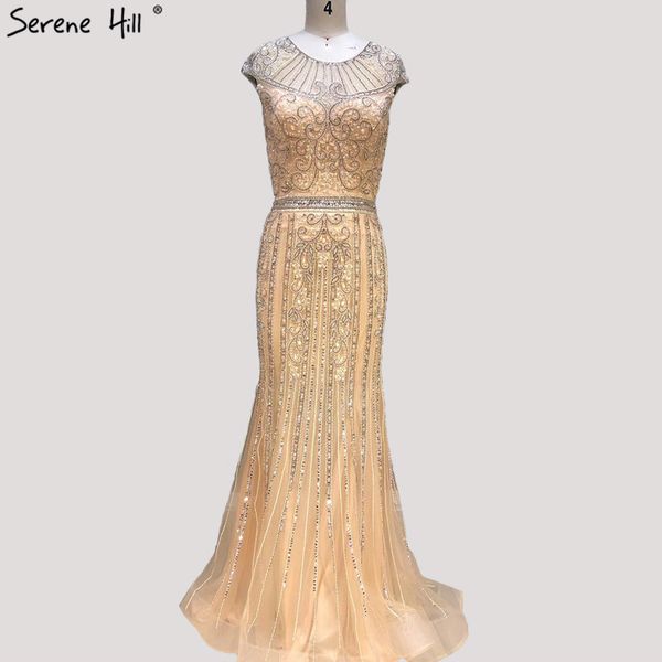 

luxury o-neck sleeveless dubai prom dresses design 2019 mermaid crystal beading prom gowns serene hill bla60767, White;black