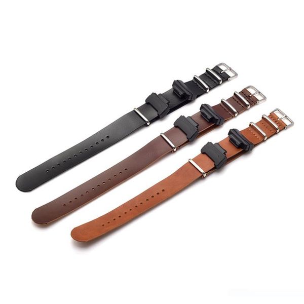 

adapters16mm 1 pair conversion raf nato leather watch band strap kit for g mil- 5600 gwm5610 dw6600 gw6900 2310 g100, Black;brown