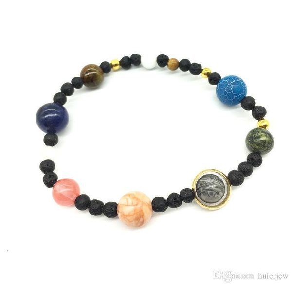 

pretty energy bracelet universe planets chakra beads bracelets & bangles fashion jewelry solar system natural stone novel bracelet, Black