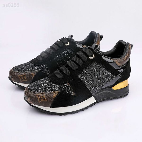 

2020 personality european and american autumn and winter stitching high-grade suede sports women's shoes lace comfortable women's, Black