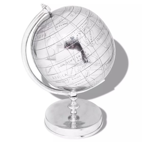 

globe with stand aluminium silver 42 cm wall stickers