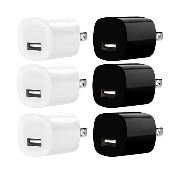 Adattatore di alimentazione AC Ac Plug Ac di alta qualità 1A USA Caricatore a parete da viaggio per iPhone 5 6 7 Samsung