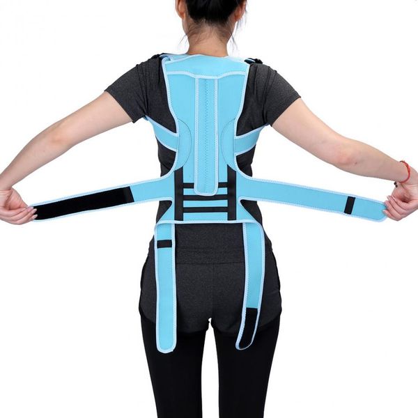 

correcciÃ³n de la columna lumbar cinturÃ³n de postura espalda ordica fibra de polÃ­mero macho, Black;blue