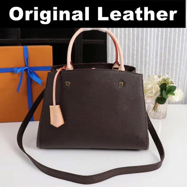 

2021 designer tote purses luxury handbags montaigne bag designer bags bag women leather shoulder shopper bags big crossbody classic efei, Red;black