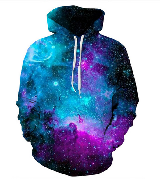 

fashion 3d printed space galaxy men women pullover hoodies street wear casual hip hop pockets sweatshirt clothing zgxl090, Black