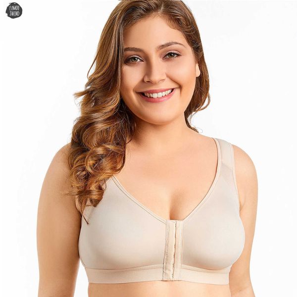 

bra front fashion support new closure full coverage wire back womens good quality drop shipping, Red;black