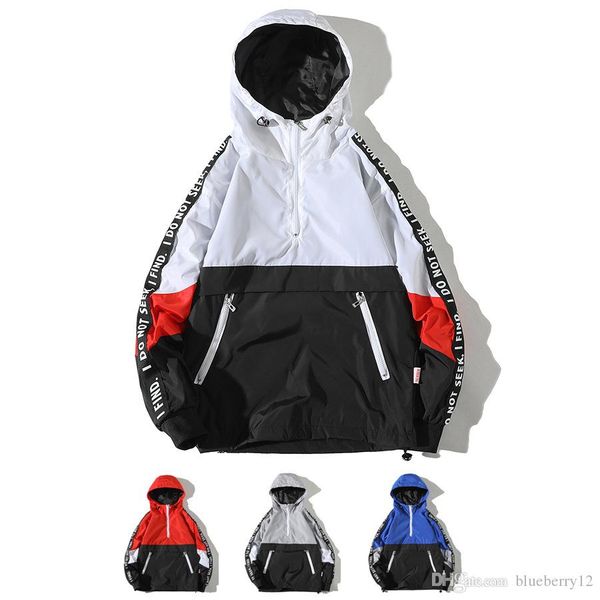 

mens windbreaker new fashion style letter printing street wear hip hop mens winter coat jacket s-4xl, Black;brown