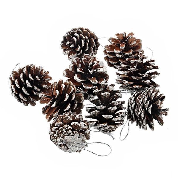 

9pcs christmas tree hanging decorative silver pine cones pinecone xmas holiday party decoration ornament pendant decor