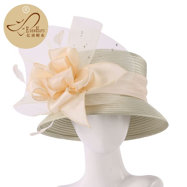

women hats with large flower trim s10-4271, Blue;gray