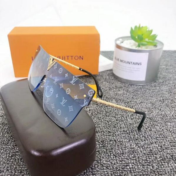 

2020 brand designer green lens sunglasses classic sun glasses gold frame for men women glasses uv400 58mm lens come brown box glasses, White;black