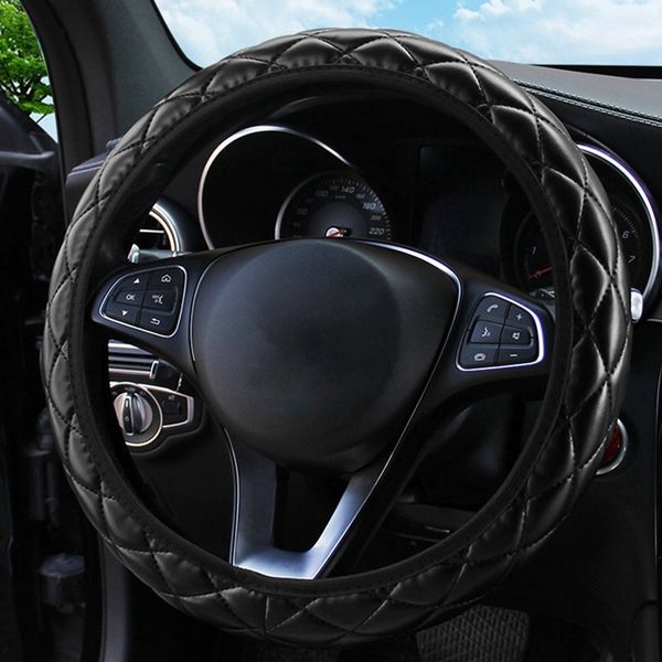 

2020 pu leather steering covers car-styling soft leather anti slip auto decoration universal car steering wheel protection