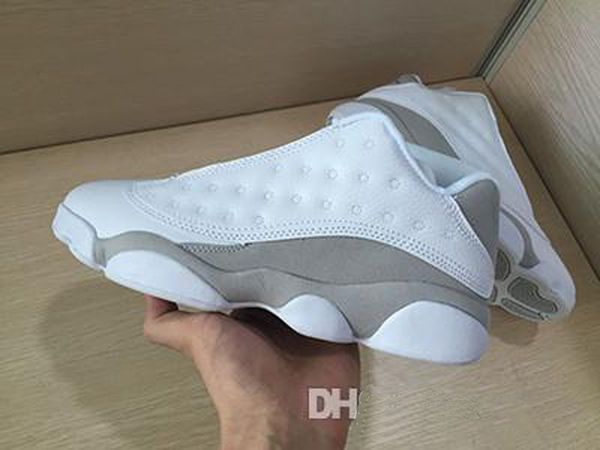 

new men basketball shoes 13 low gs pure money white metallic silver platinum sneakers us 8-13