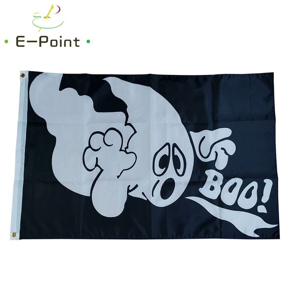 Geister-Halloween-Flagge, Boo-Geister, 3 x 5 Fuß (90 cm x 150 cm), Polyester-Flagge, Banner-Dekoration, fliegende Hausgarten-Flagge, festliche Geschenke