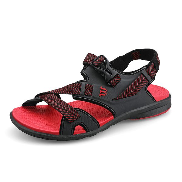 

high grade men sandal women sandal 2019 summer sandals for men buckle strap antiskid outdoor sandals cross tied hommes sandales zy351, Black
