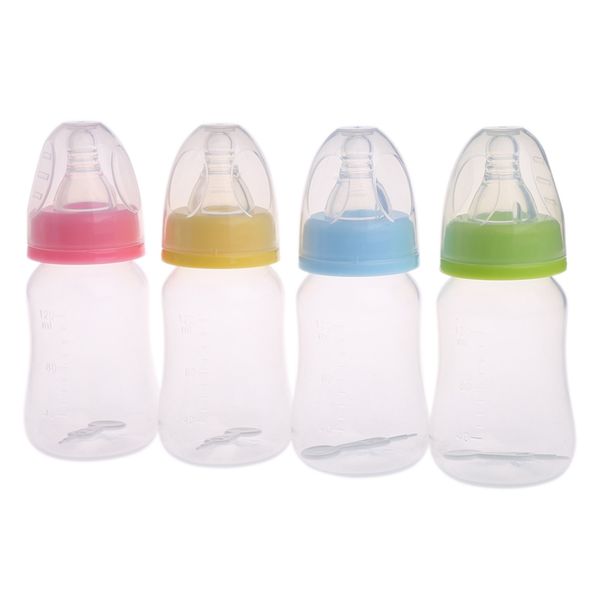 

120ml baby newborn nursing nipple bottle silicone pacifier milk water feeding random color