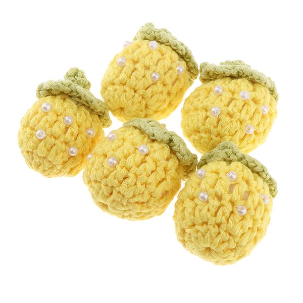 

5pcs crochet lovely strawberry crafts applique embellishments, Black