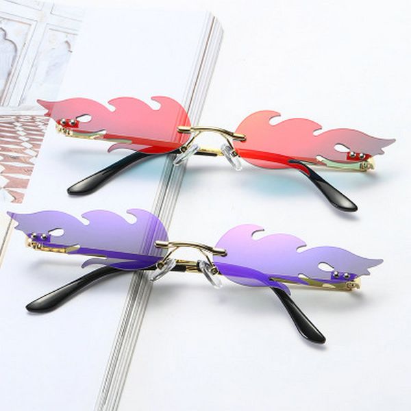 

flame sunglasses rbuddy 2020 fashion fire flame sunglasses women men rimless wave flame sunglasses 50 off discount ipf57