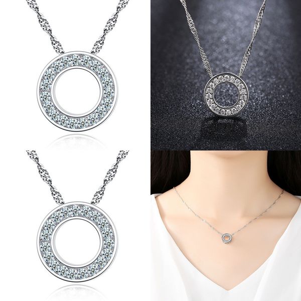 

woman fund concise round jewelry pendeloque cut small fresh ring diamond necklace jewelry titanic heart necklace pendant, Silver