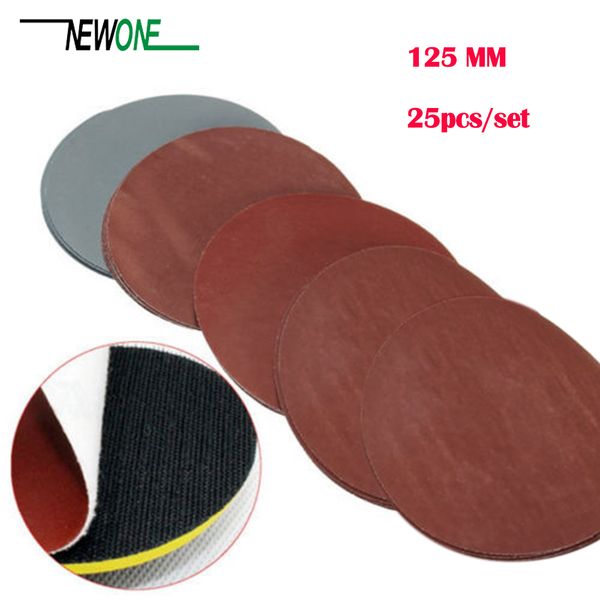 

25 pcs/set 5 inch round sandpaper abrasive sand sheets grit 800/1000/1500/2000/3000 hook&loop sanding disc for sander grits