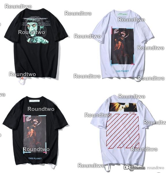 

Горячая 2020 Стрелок Монро Печати 3M отражательная мужской дизайнер футболки Off Мужских Модельер футболка Белых короткий рукав M-XXL