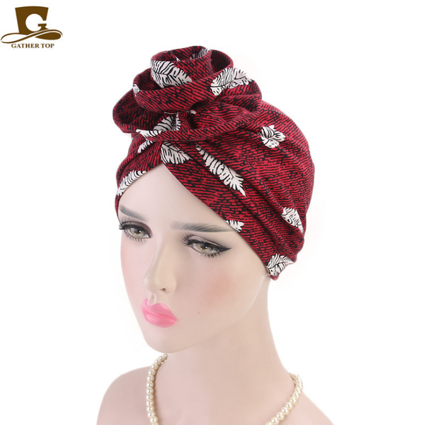 

hats, scarves & gloves sets in europe and america cotton flower headband hat bohemian national chemotherapy cap, Blue;gray